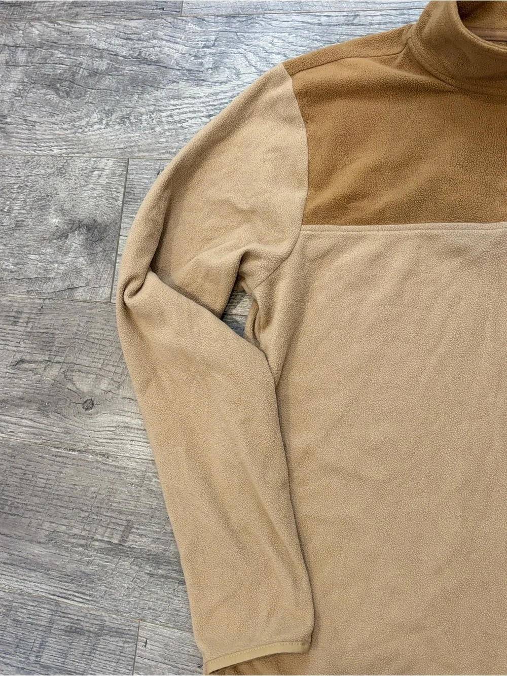 The North Face Men's Two-Tone Brown/Tan Quarter-Zip Fleece